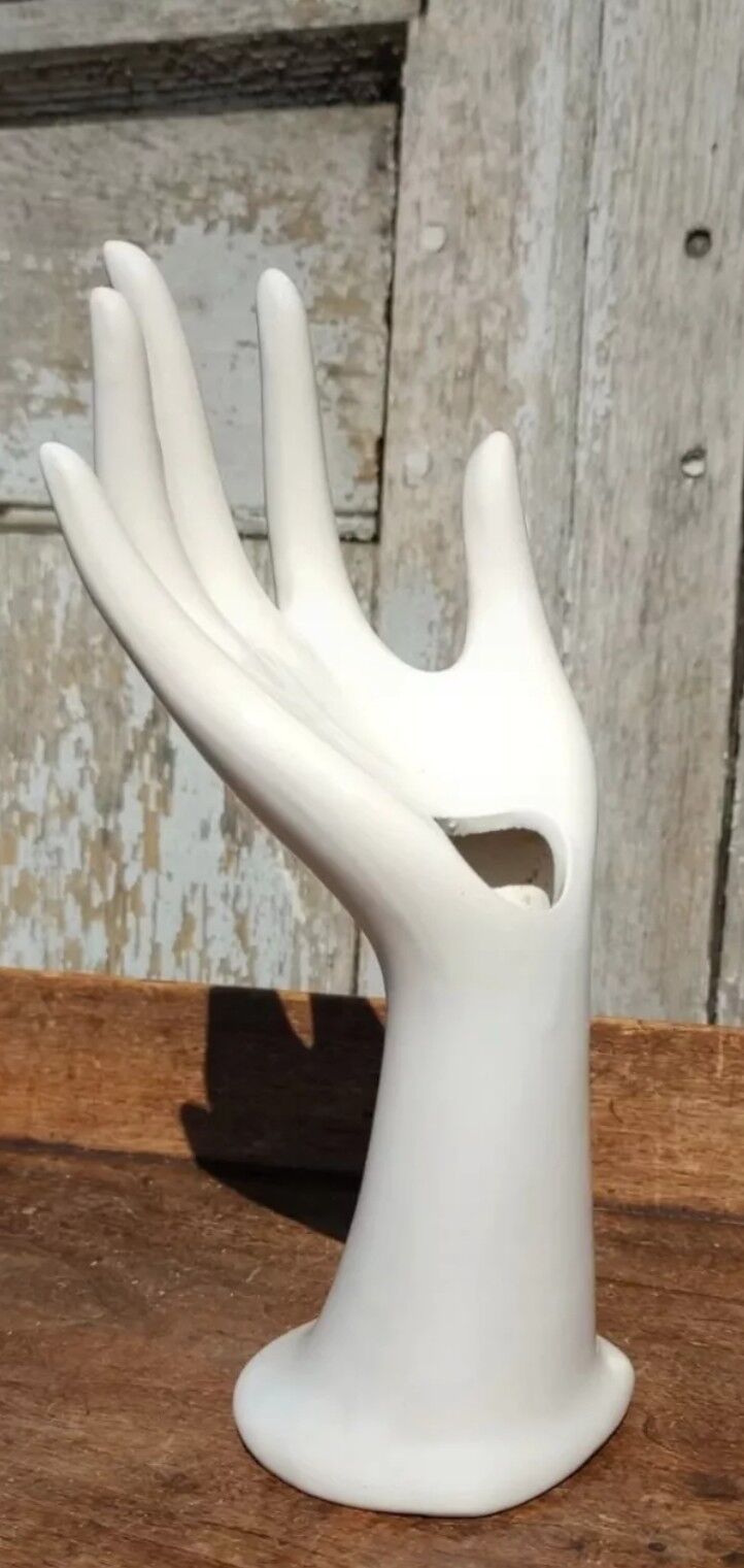 Vintage white hand vase