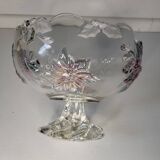 Footed glass fruit bowl