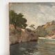 Old oil painting on canvas landscape signed Mouthon 19th century