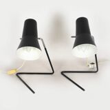 Black Table Lamps by Josef Hurka for Drupol, 1960s, Set of 2