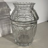 vase Art Déco Joseph Simon en cristal taillé incolore, ca 1925