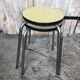 Pair of Formica Yellow Stool Feet Metal Vintage