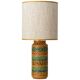 Lampe de table en céramique de style Bitossi des années 1960, émail vert ocre.