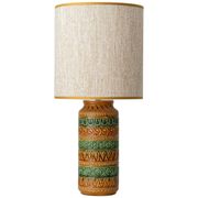 Lampe de table en céramique de style Bitossi des années 1960, émail vert ocre.
