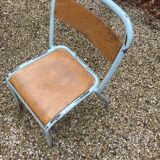Lot of 6 sky blue Tolix chairs