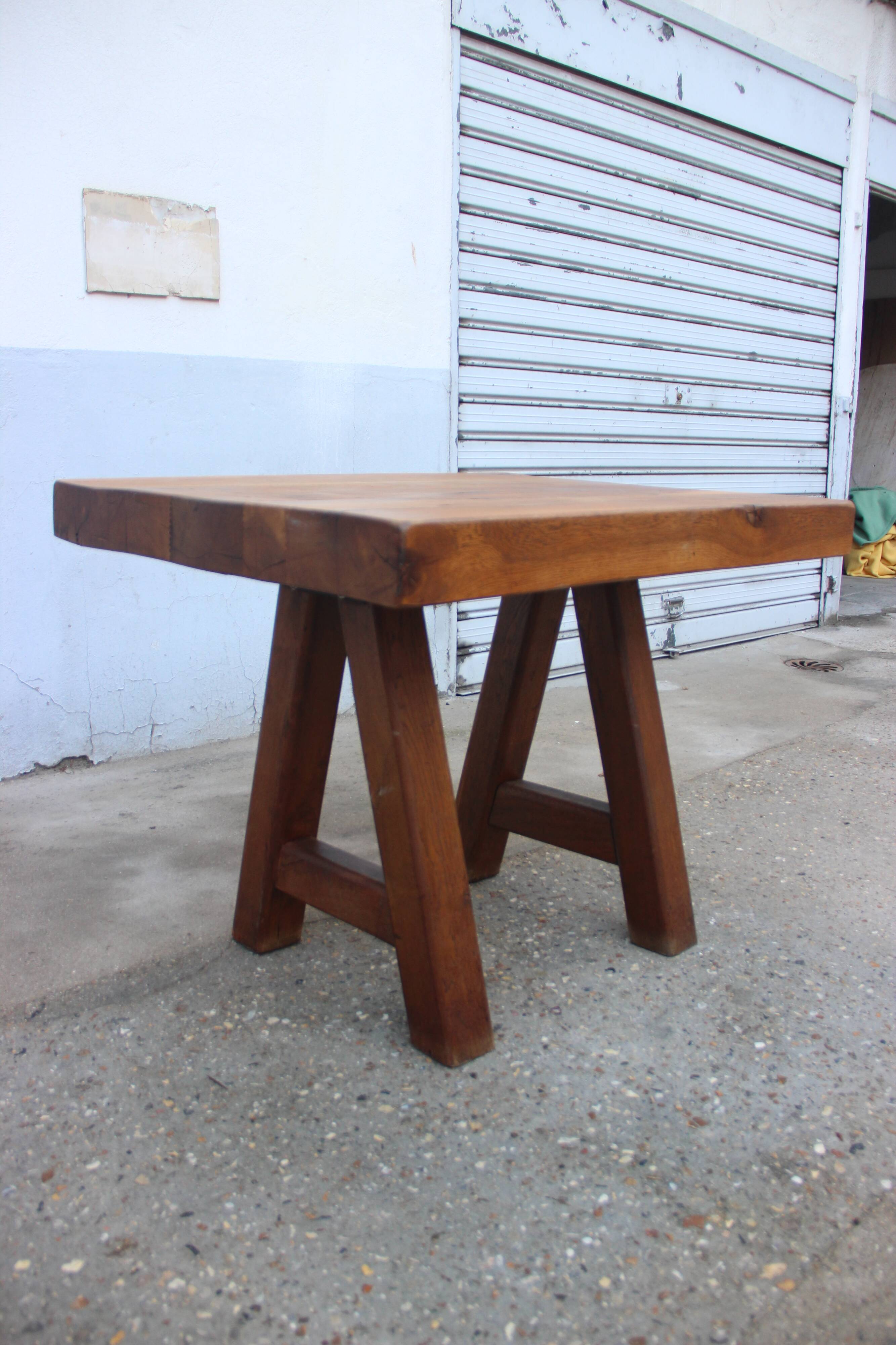 Solid oak table, published by Mobichalet, Belgium, 1950