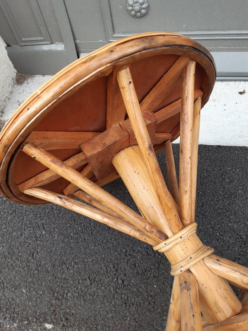 Vintage 70s rattan coffee table in rattan