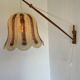 Mid-Century Modern Teak and Sisal Swing-Arm Wall Lamp, 1960s