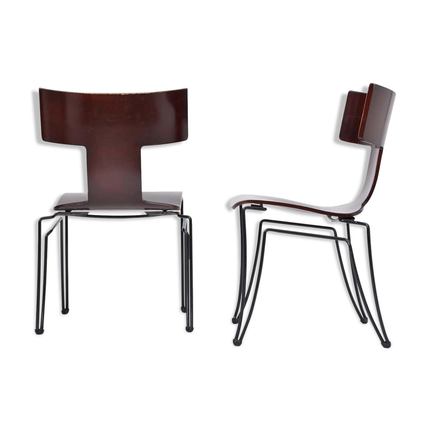 Pair of vintage Anziano dining chairs by John Hutton for Donghia