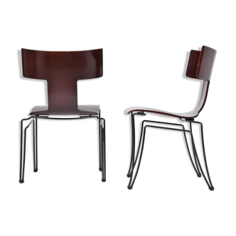 Pair of vintage Anziano dining chairs by John Hutton for Donghia