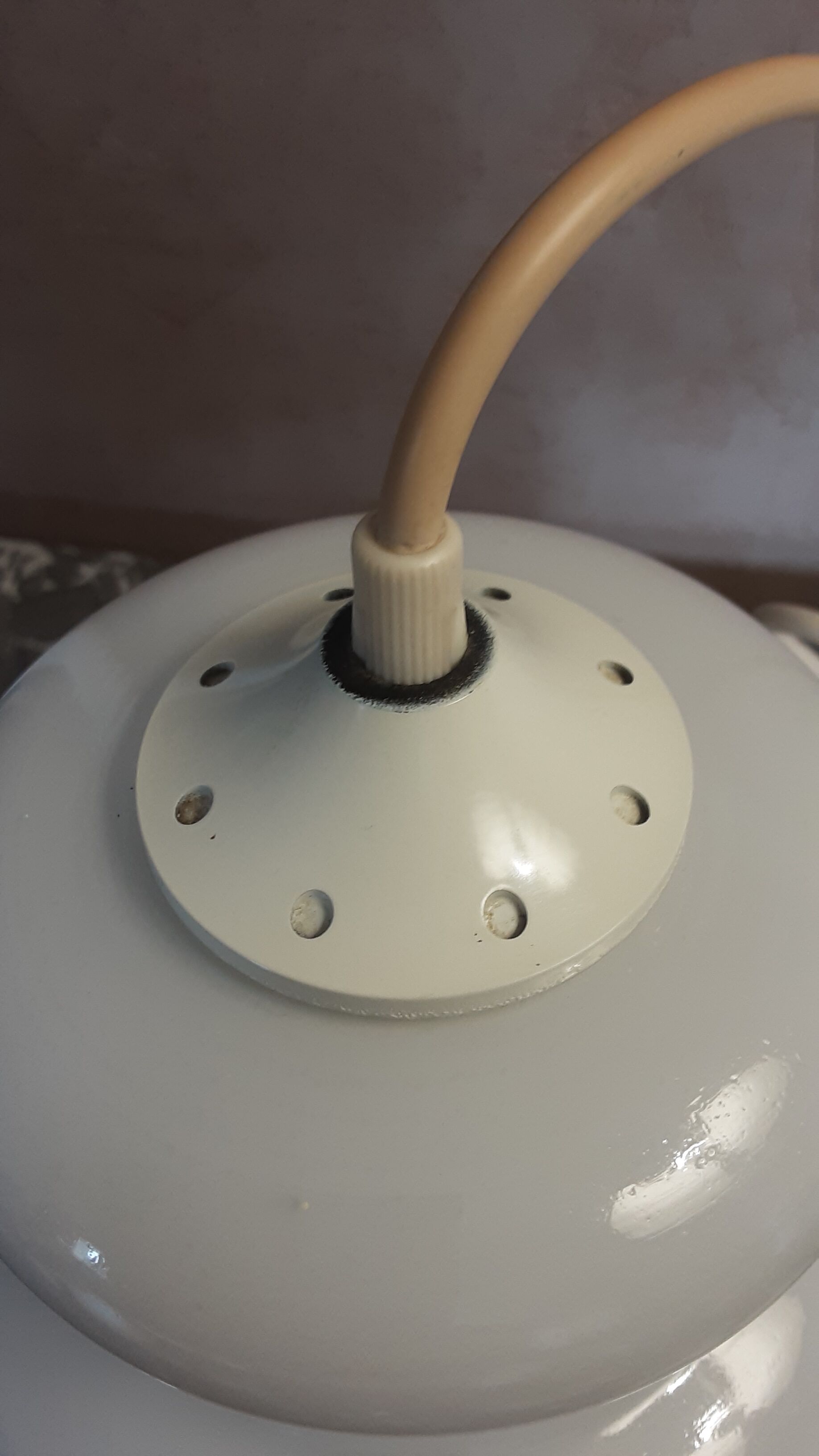 Suspension opalin glass - screen printing - 70s