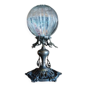 Lampe bronze et verre