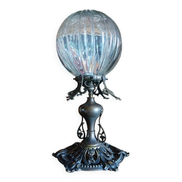 Bronze and glass lamp