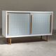 Commode bleue et blanche par Drevopodnik Brno 1960