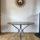 Dining / living table in chrome and smoked glass design 70s