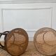 Paire de tabourets viennois bois courbe et cannage années 50
