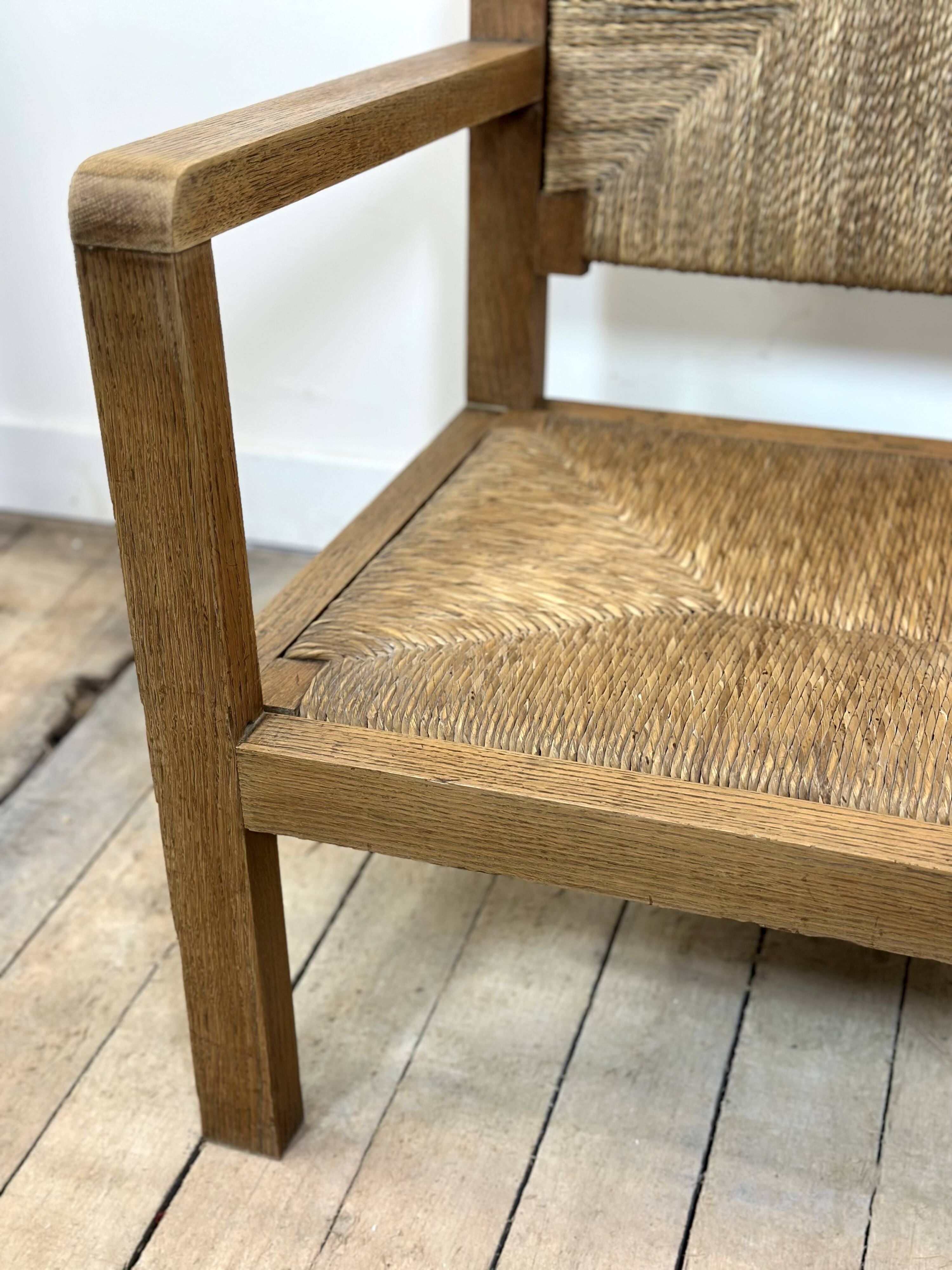 Brutalist armchair in oak 1950s