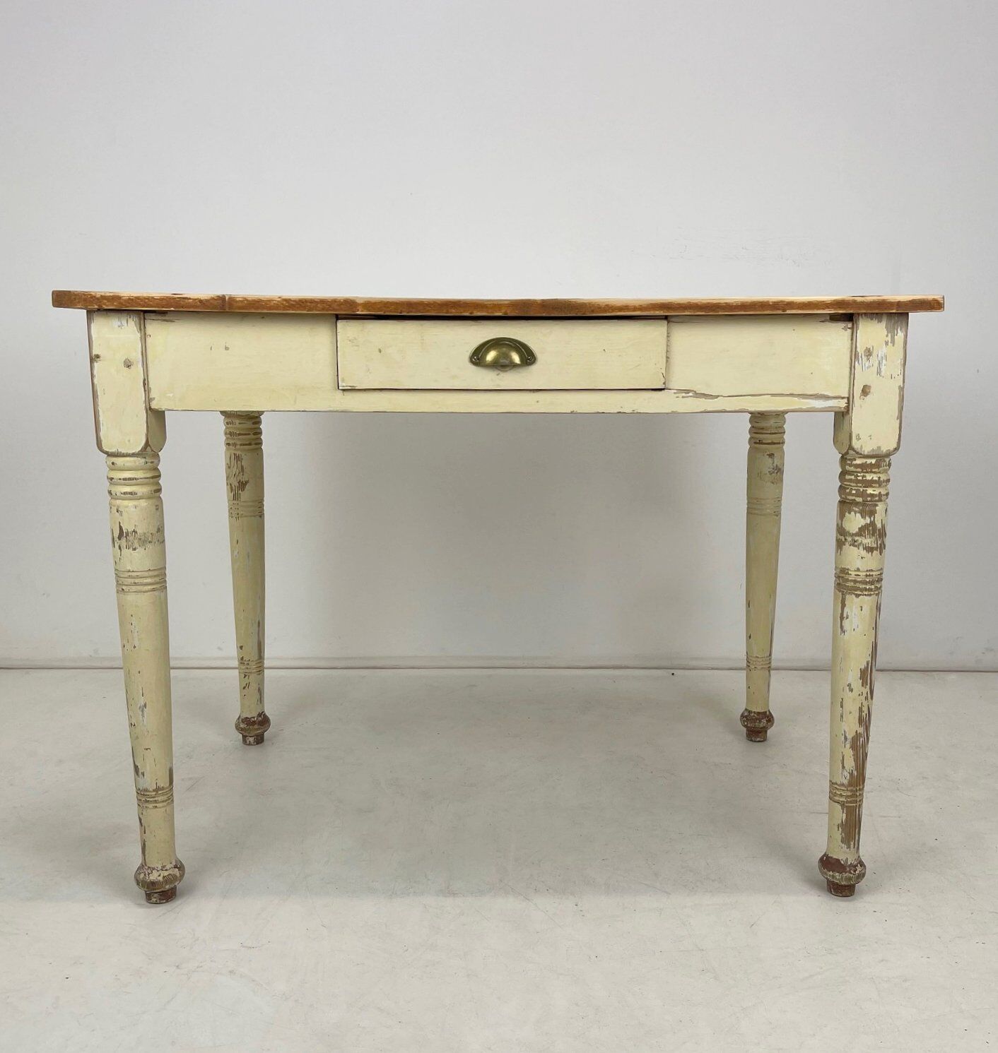 Early 20th century wooden work table or writing desk with original patina