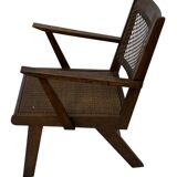 Art Deco oak armchair with webbing 1950s minimalist