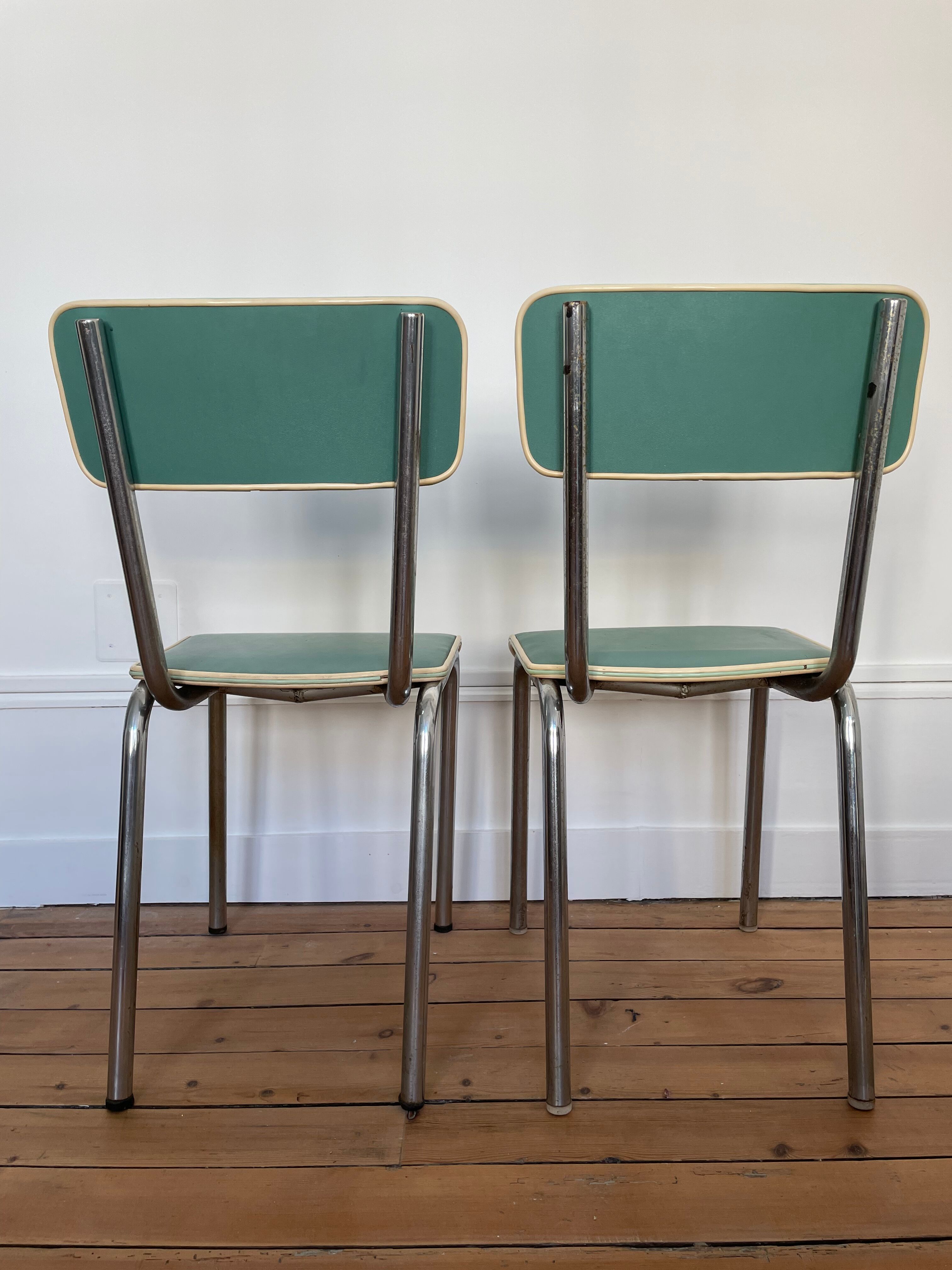 Set of 2 1950s bistro chairs