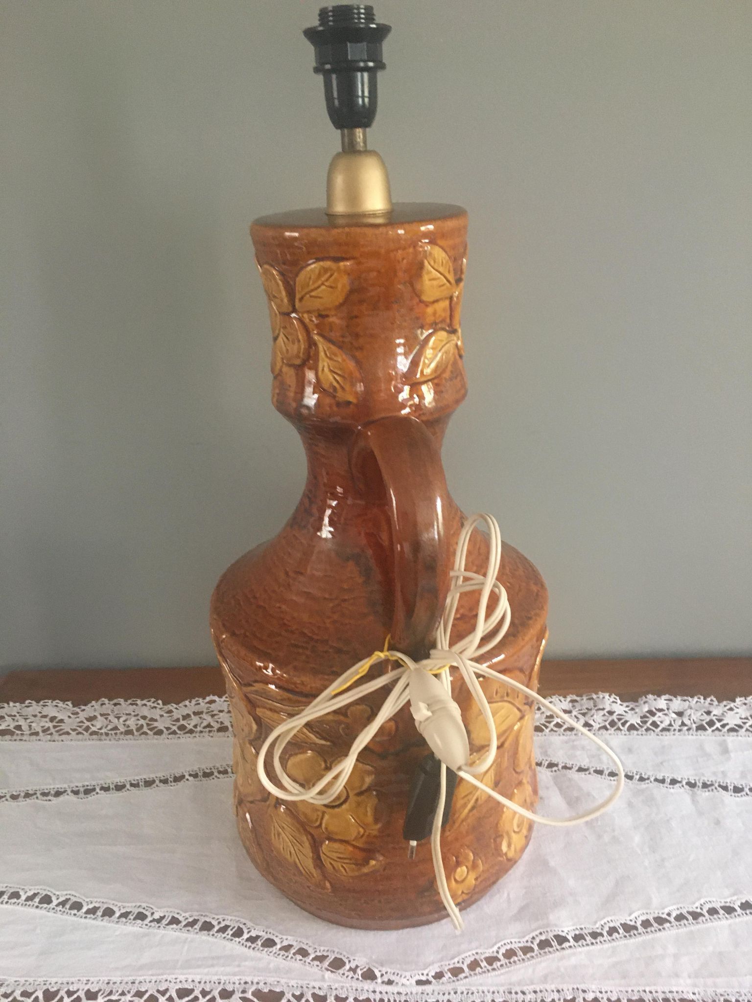 Vintage ceramic lamp base 1950-1960 Vallauris style