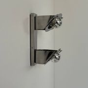 Pair of vintage wall lights, chrome metal, France, 1970.