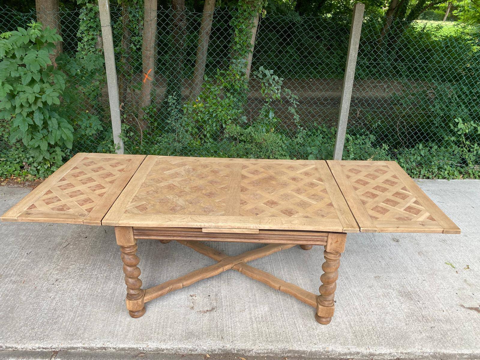 18th century monastery dining table renovated in solid oak 250cm