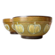 2 glazed ceramic salad bowls, stylized apples, 1970