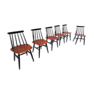 Ensemble de 6 chaises de salle à manger finlandaises