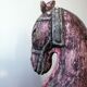 Cheval en bois polychrome