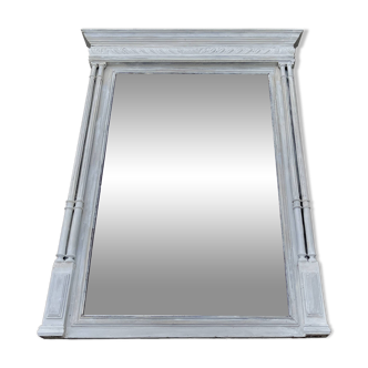 Large antique trumeau-style mirror with molded pediment – 127 cm