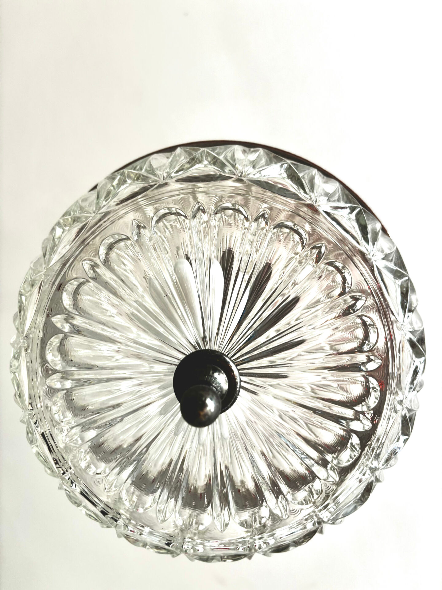 Suspension Mid Century en verre et métal
