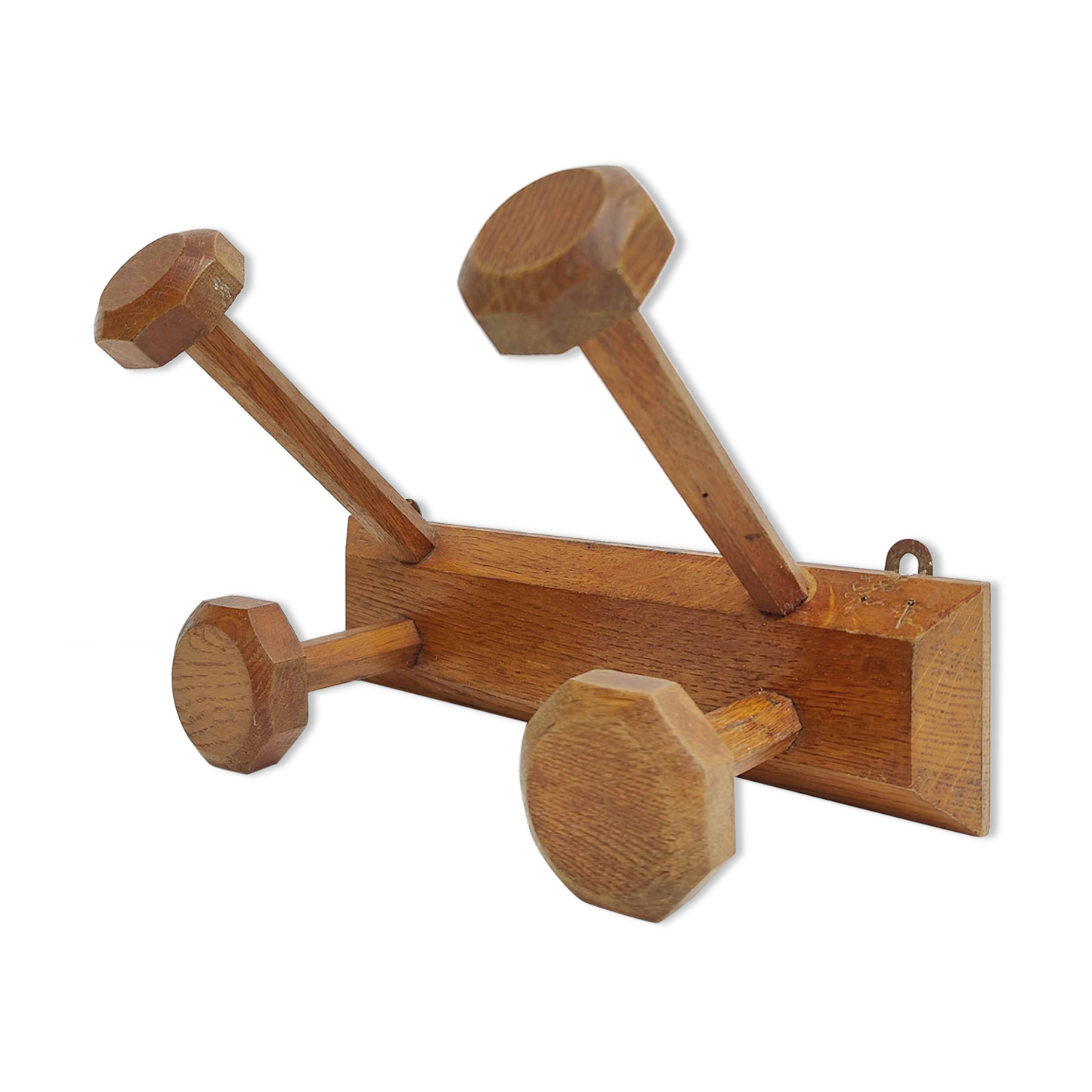 Wall coat rack 4 wooden hooks