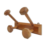 Wall coat rack 4 wooden hooks