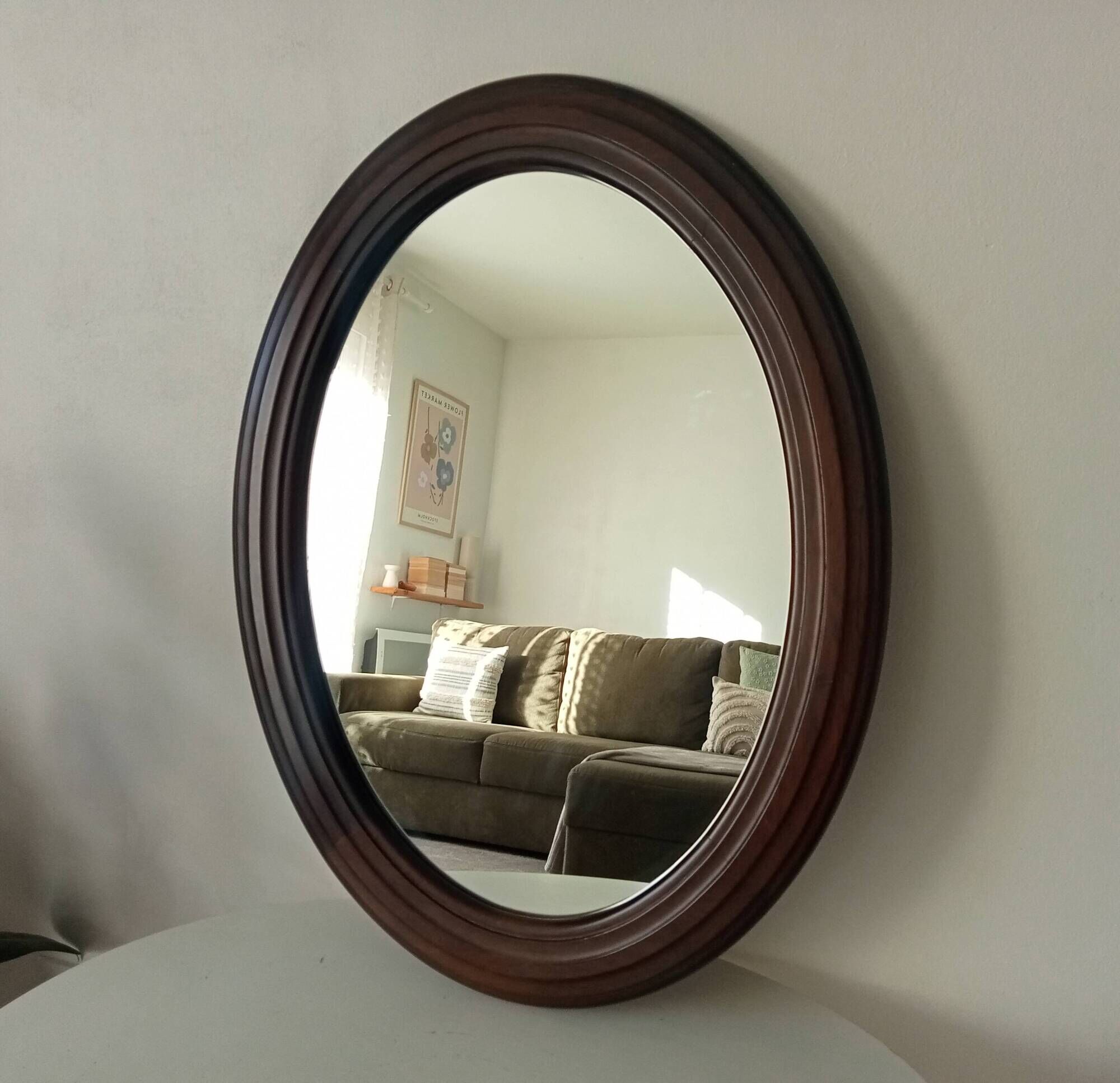Miroir ovale vintage années 60/70 69*54 cm