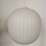 White opaline ball pendant light from the 50s