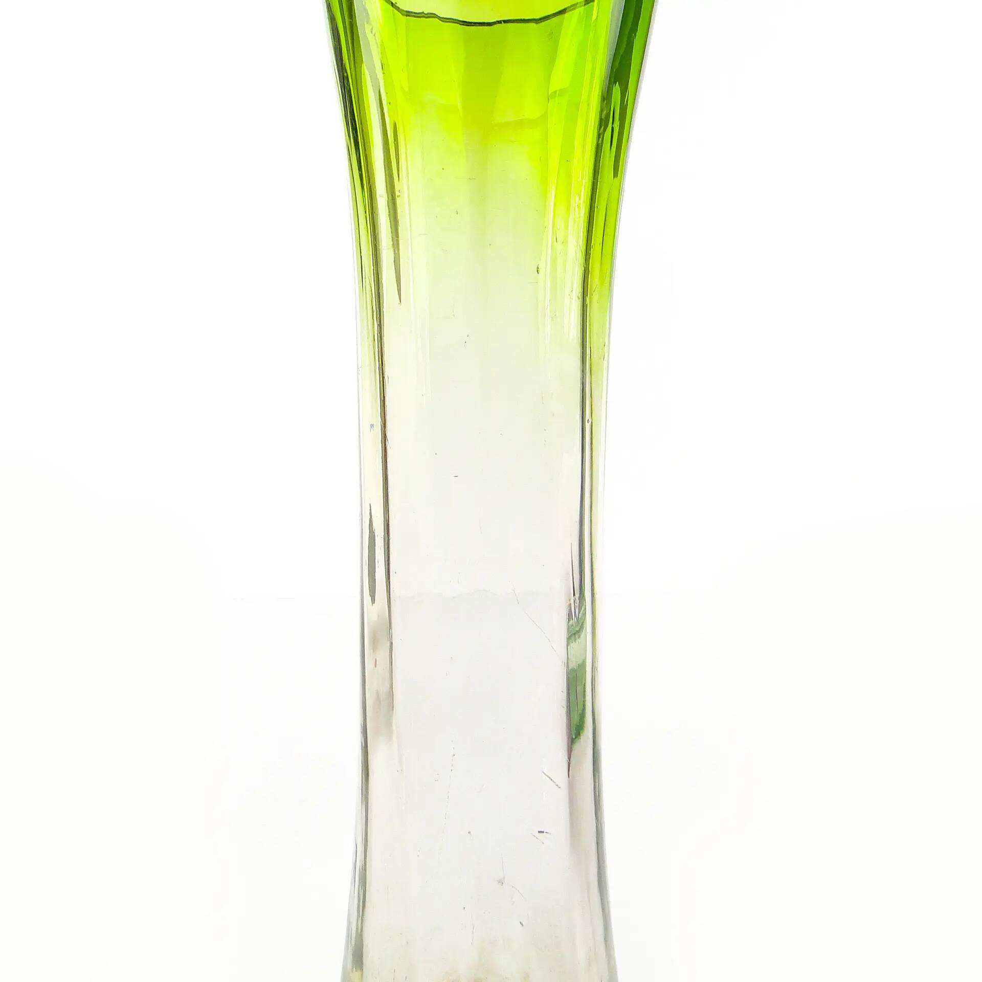 Vase Art Nouveau, verre vert, France, début du 20e siècle