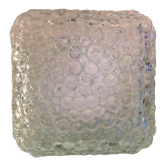 Plafonnier carré en verre bullé / vintage années 60-70