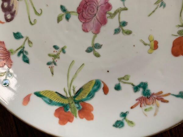 Assiette, porcelaine famille rose, Chine, XIXème