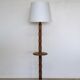 Neo-Basque floor lamp in turned wood - 50s