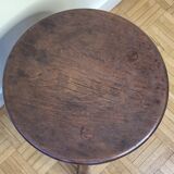 Artisanal brutalist tripod wooden stool