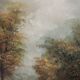Painting on oil canvas J Evans golden frame landscape