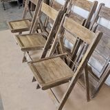 Set of 6 folding teak cinema chairs