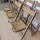 Set of 6 folding cinema chairs in teak