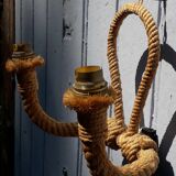 Handcrafted rope wall lamp