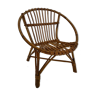 Children's armchair model "basket" in rattan and bamboo 60s 70s