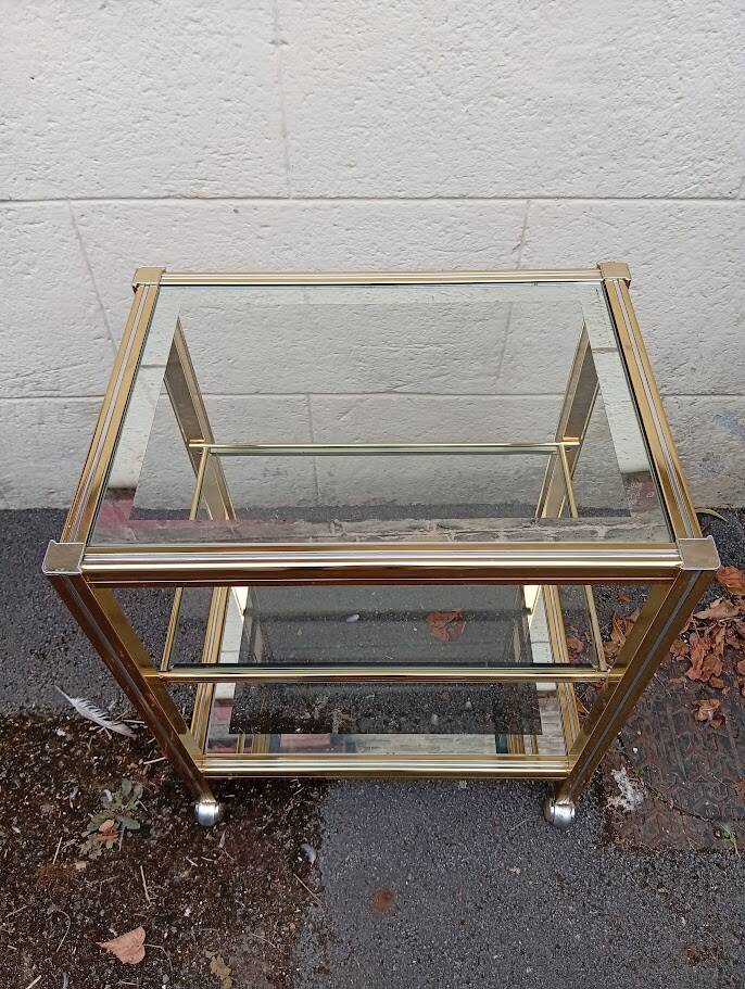 Brass and glass dessert table