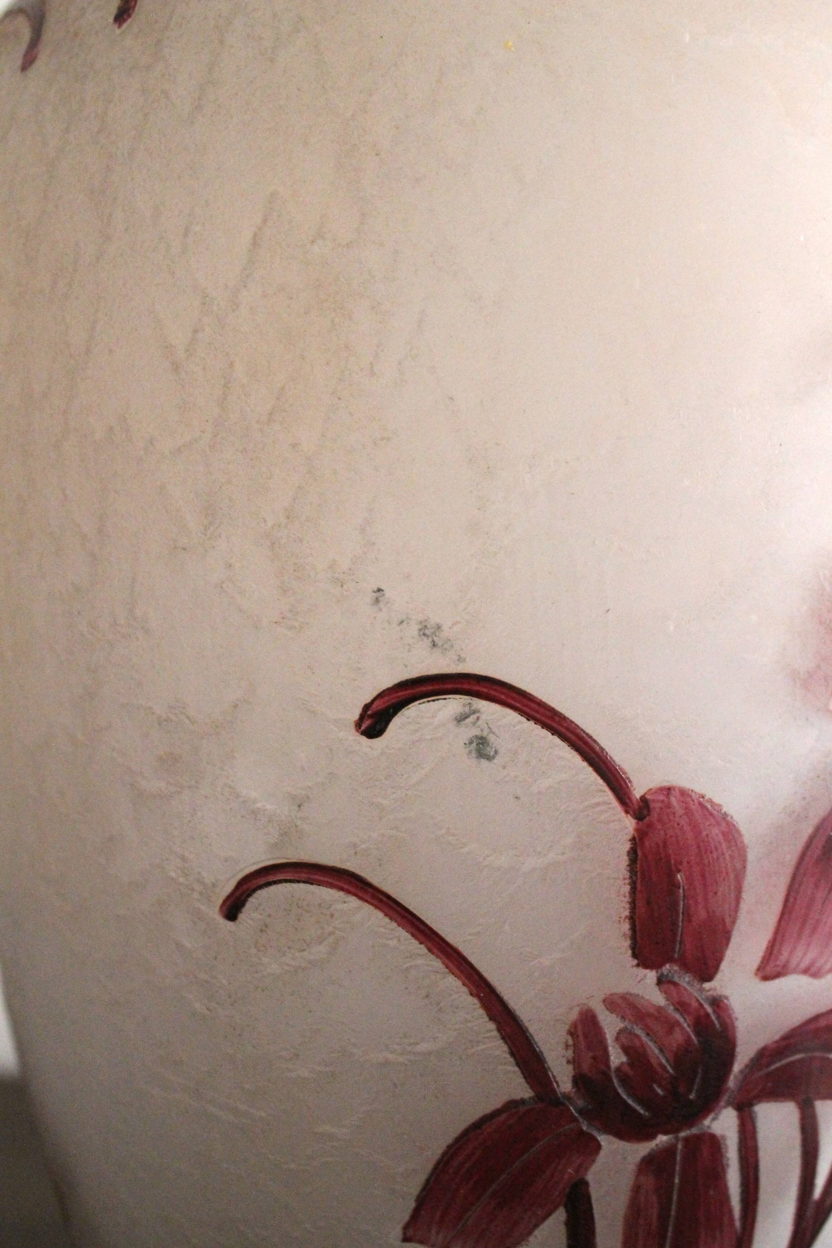 François Théodore Legras ovoid vase with flower decoration Rubis Art Nouveau