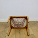 Stool seat light blue natural fabric Art Deco - 2 pieces available