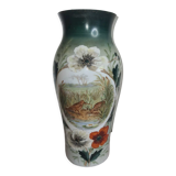 Vase en opaline avec des bécasses